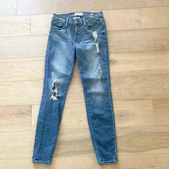 Frame Denim Denim - Frame le skinny de Jeanne Granville distressed